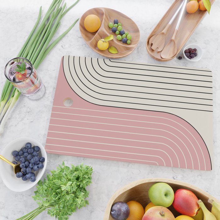 Two Tone Line Curvature XIII  Cutting Board Gallery Image 2