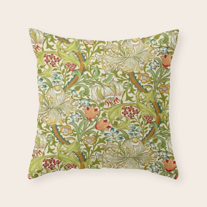 William Morris honeysucklea Throw Pillow Gallery Image 6
