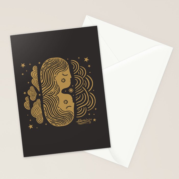 Gemini - Zodiac Sign Stationery Card Gallery Image 2