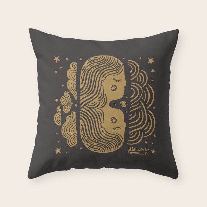 Gemini - Zodiac Sign Throw Pillow Gallery Image 6