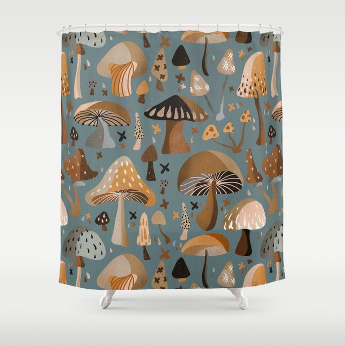 Mushroom Collection â Neutral Palette Shower Curtain Gallery Image 1