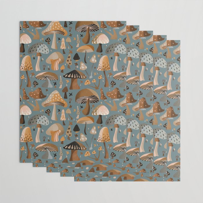 Mushroom Collection â Neutral Palette Wrapping Paper Gallery Image 3