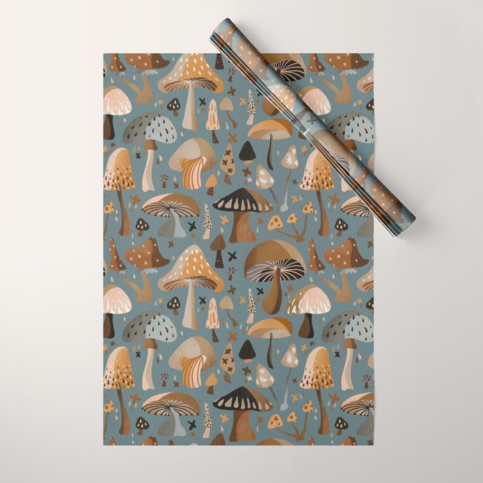 Mushroom Collection â Neutral Palette Wrapping Paper Gallery Image 1