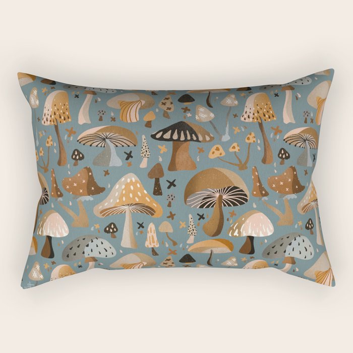 Mushroom Collection â Neutral Palette Rectangular Pillow Gallery Image 2