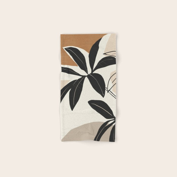 Modern Abstract Art Plant Bath Towel Gallery Image 1