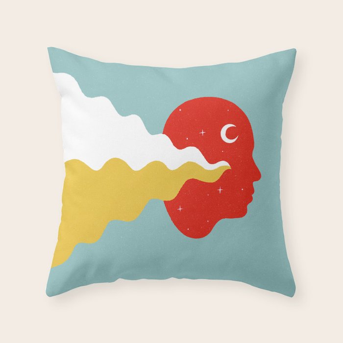 Weird Feelings (Primary Colors) Throw Pillow Gallery Image 1