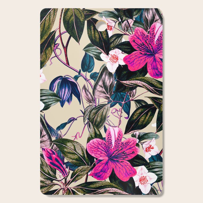 Pattern antique botanical flowers Cutting Board Gallery Image 1