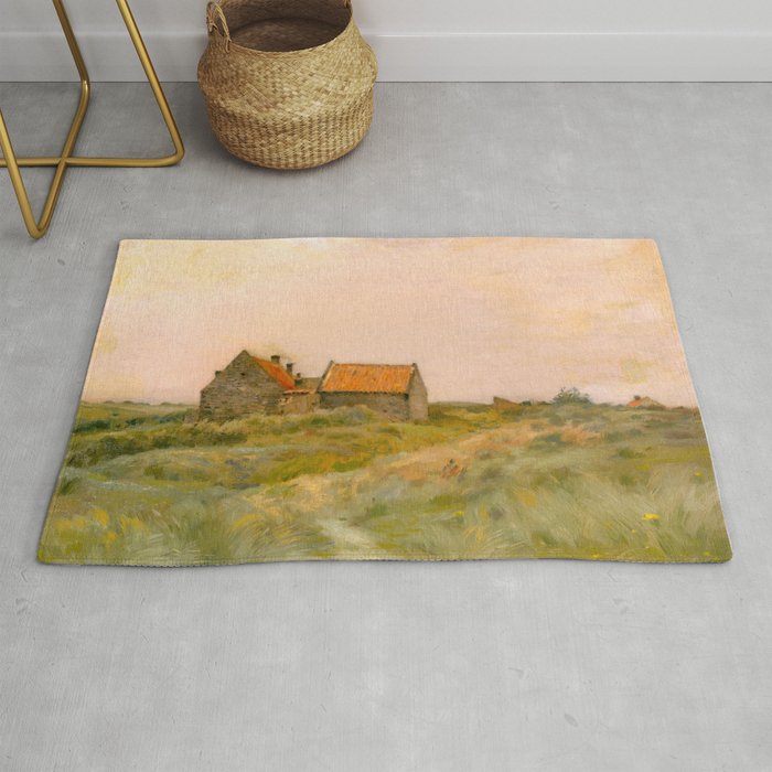 october day antique oil painting Rug Gallery Image 1