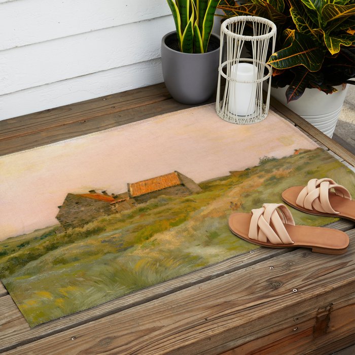 october day antique oil painting Outdoor Rug Gallery Image 2
