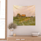 october day antique oil painting Wall Tapestry Gallery Image 2