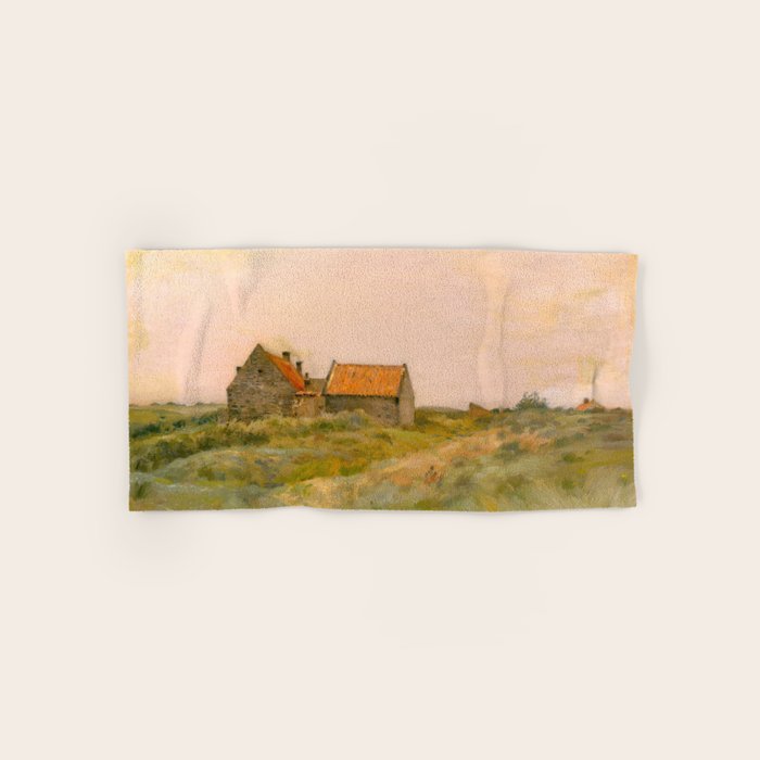 october day antique oil painting Bath Towel Gallery Image 1
