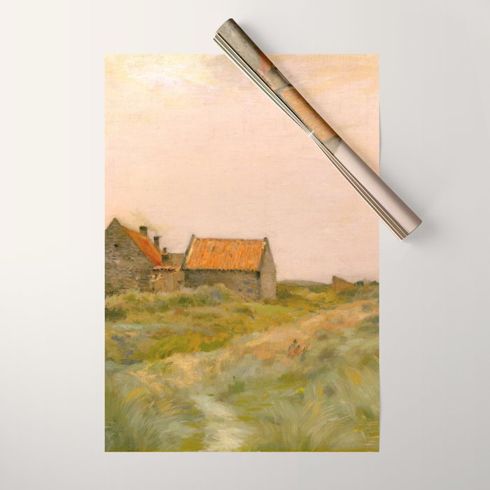 october day antique oil painting Wrapping Paper Gallery Image 1