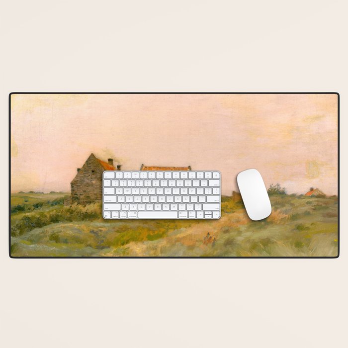 october day antique oil painting Desk Mat Gallery Image 1