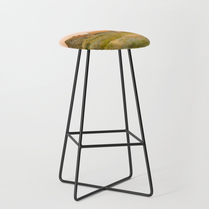 october day antique oil painting Stool Gallery Image 1