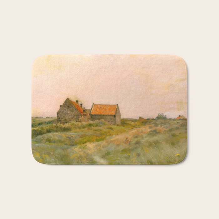 october day antique oil painting Bath Mat Gallery Image 1