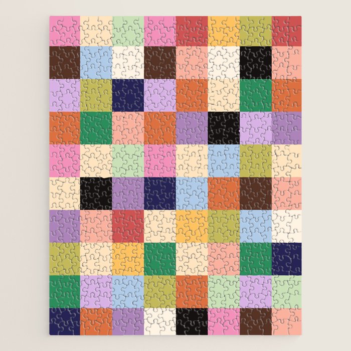 Retro Colorful Check Jigsaw Puzzle Gallery Image 1