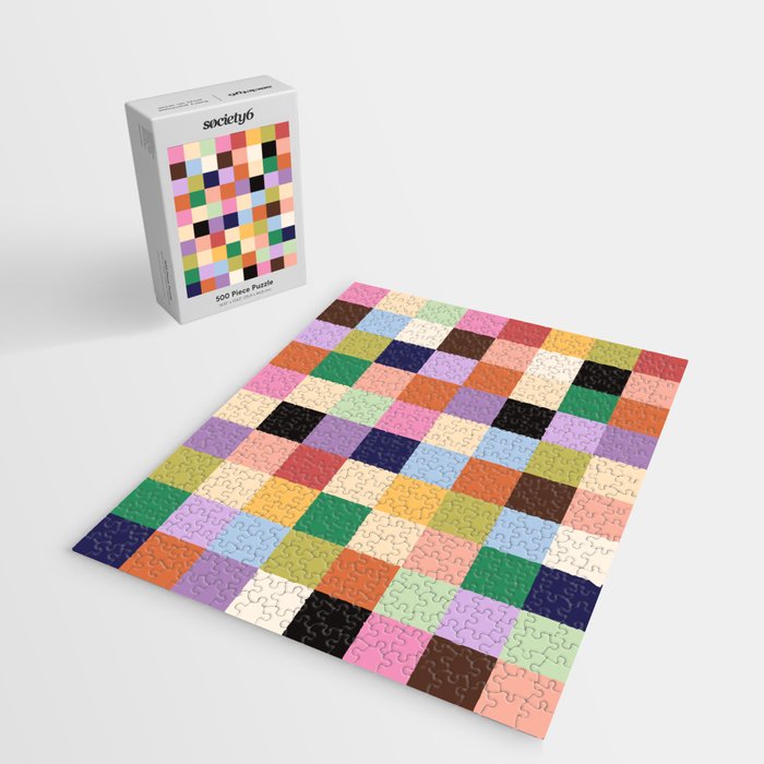 Retro Colorful Check Jigsaw Puzzle Gallery Image 2