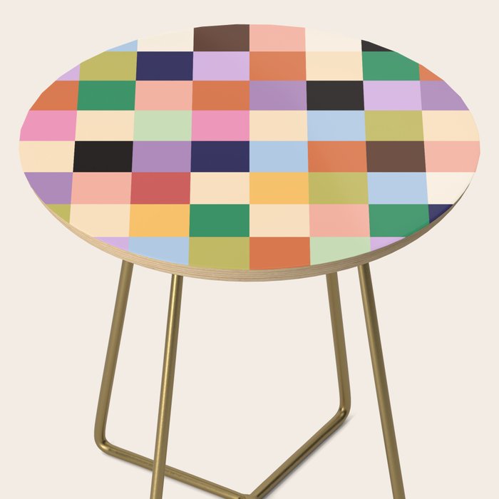 Retro Colorful Check Side Table Gallery Image 2