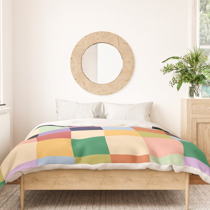 Retro Colorful Check Duvet Cover Gallery Image 3