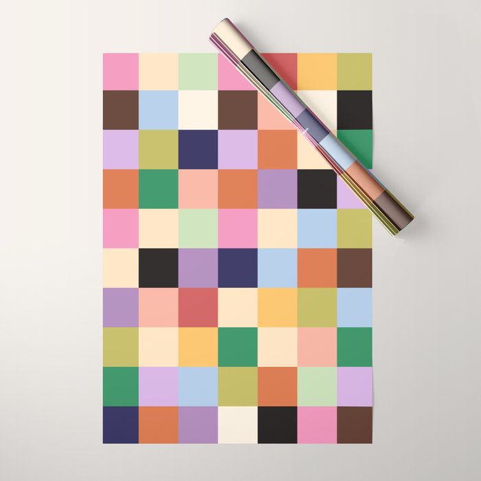 Retro Colorful Check Wrapping Paper Gallery Image 1