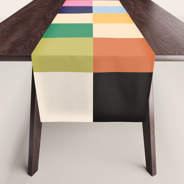 Retro Colorful Check Table Runner Gallery Image 1
