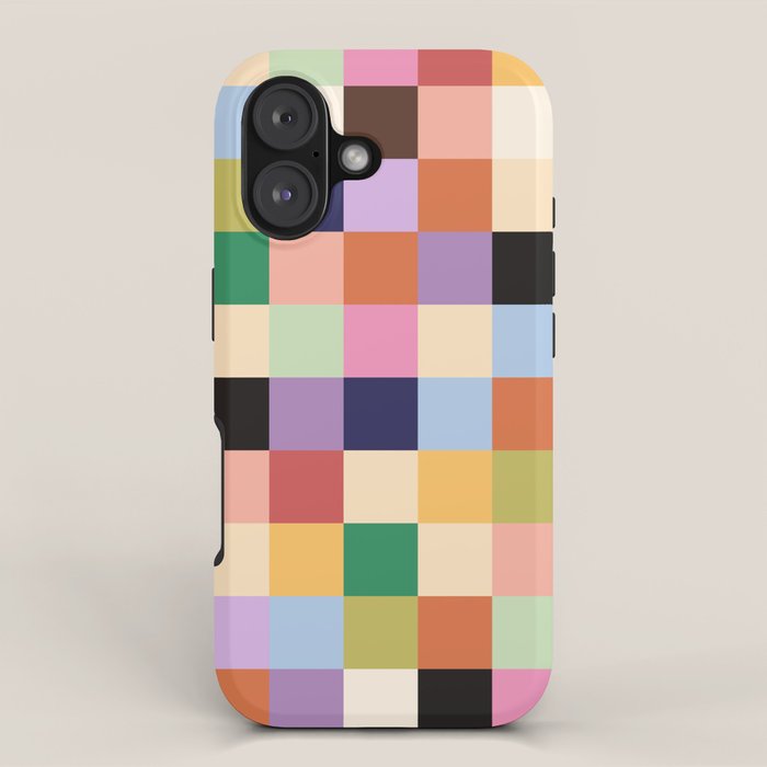 Retro Colorful Check iPhone Case Gallery Image 1