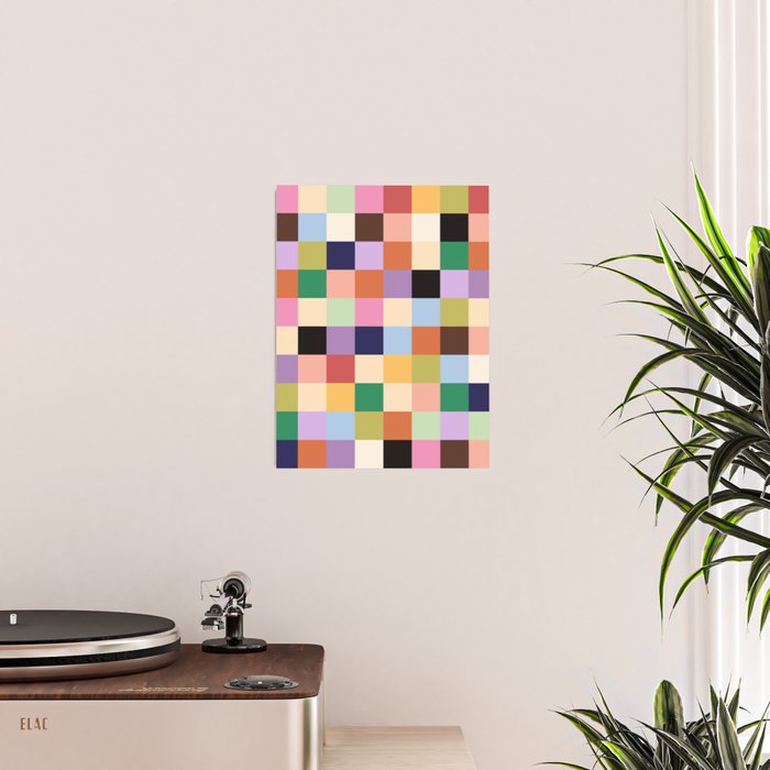 Retro Colorful Check Poster Gallery Image 2