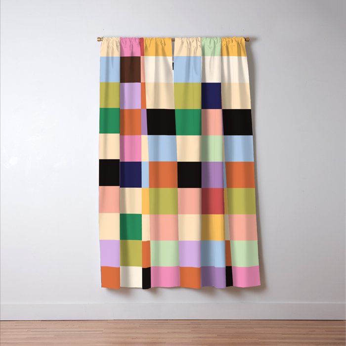 Retro Colorful Check Window Curtain Gallery Image 3