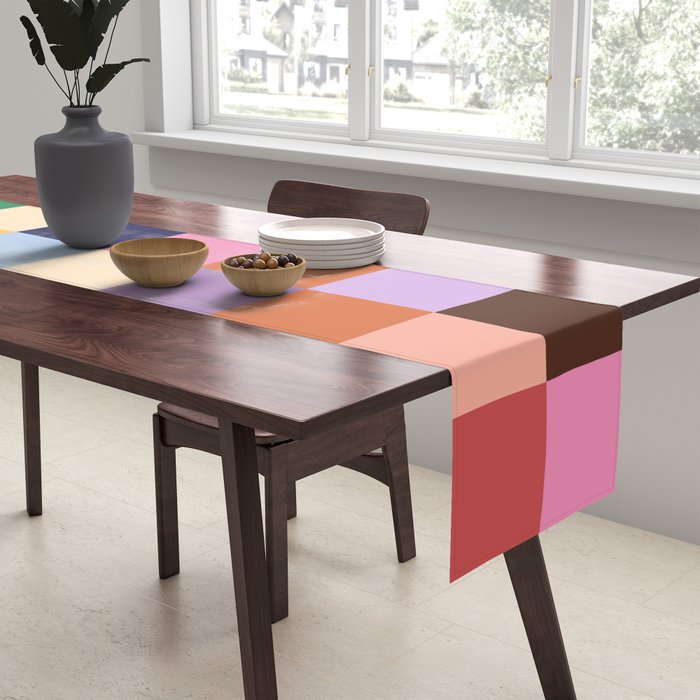 Retro Colorful Check Table Runner Gallery Image 2