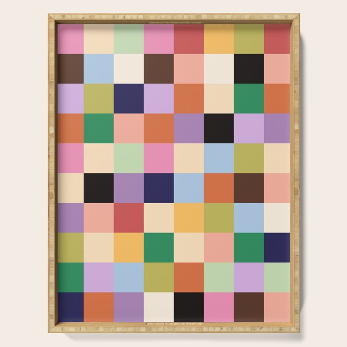 Retro Colorful Check Serving Tray Gallery Image 1