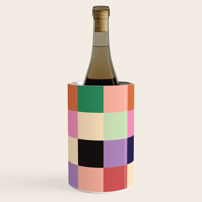 Retro Colorful Check Wine Chiller Gallery Image 2