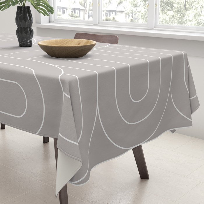 Deco Geometric 04 Grey Tablecloth Gallery Image 3