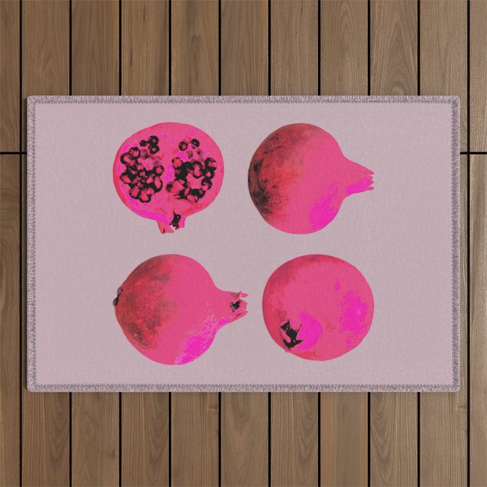 Pomegranates(Pink) Outdoor Rug Gallery Image 1