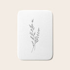 Minimal Wildflower Line Art Branch Bath Mat Gallery Image 1