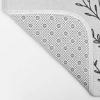 Minimal Wildflower Line Art Branch Bath Mat Gallery Image 2