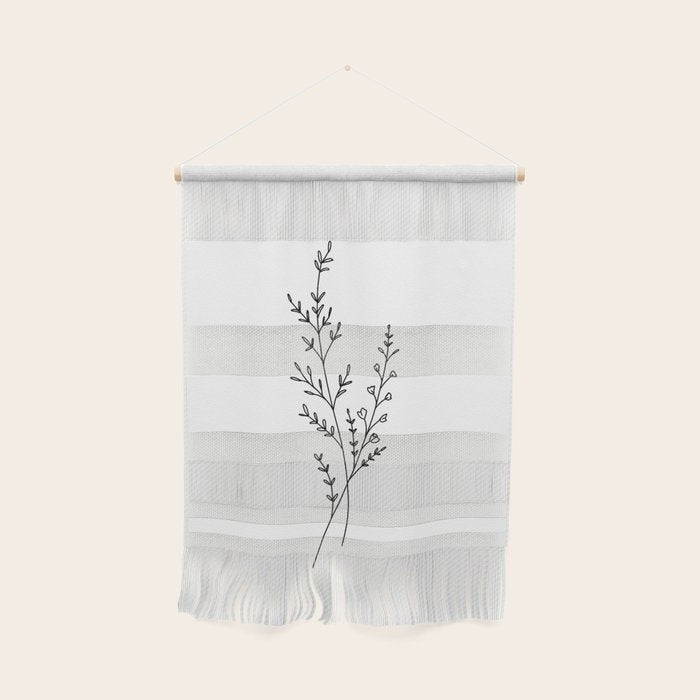 Minimal Wildflower Line Art Branch Wall Hanging Gallery Image 1
