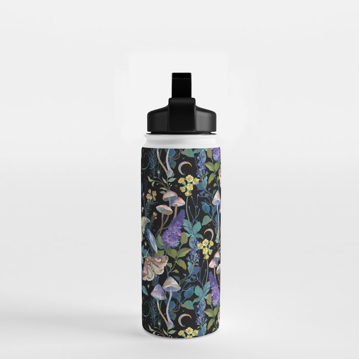Crystals Moth Mushrooms Water Bottle Gallery Image 2