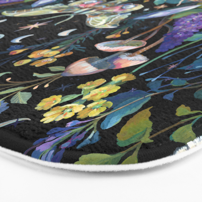 Crystals Moth Mushrooms Bath Mat Gallery Image 3