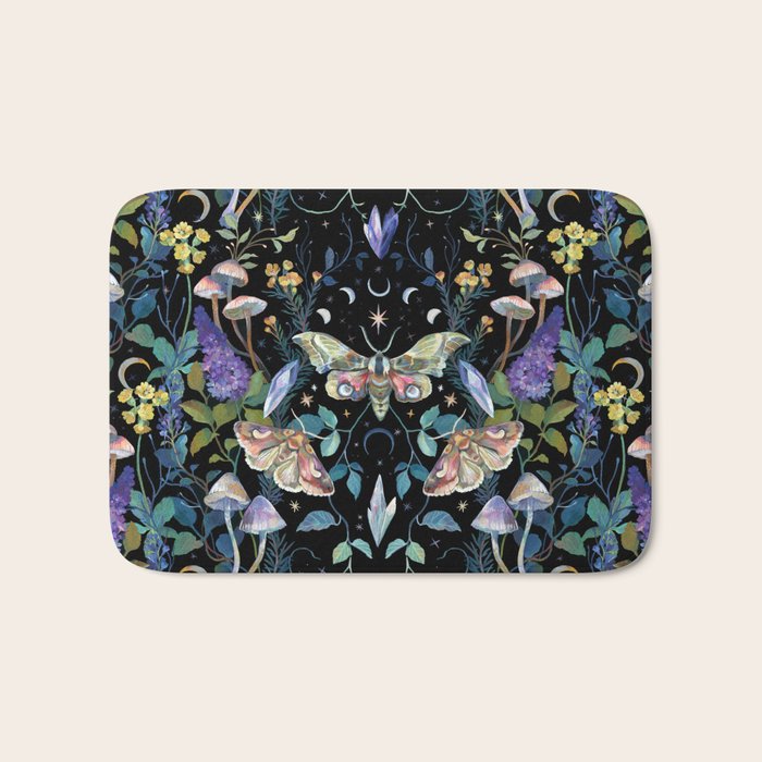 Crystals Moth Mushrooms Bath Mat Gallery Image 1