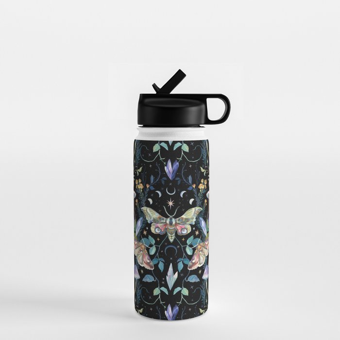 Crystals Moth Mushrooms Water Bottle Gallery Image 1