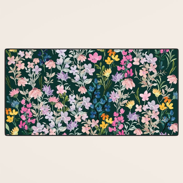 Wildflower Field on Pine Grove - Pink, Orange, Blue, & Purple Desk Mat Gallery Image 3