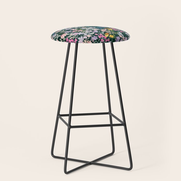 Wildflower Field on Pine Grove - Pink, Orange, Blue, & Purple Stool Gallery Image 1