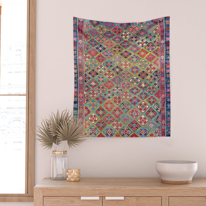 Afshar Varamin North Persian Rug Wall Tapestry Gallery Image 2