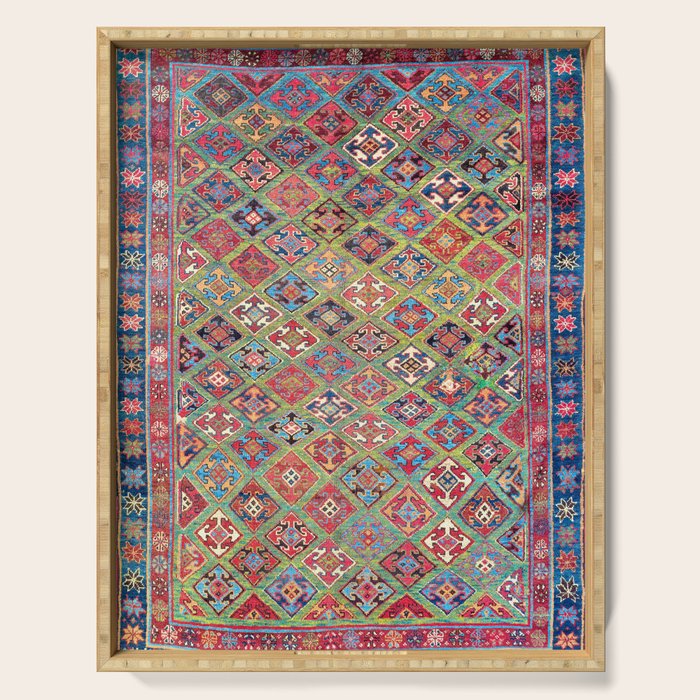 Afshar Varamin North Persian Rug Serving Tray Gallery Image 1
