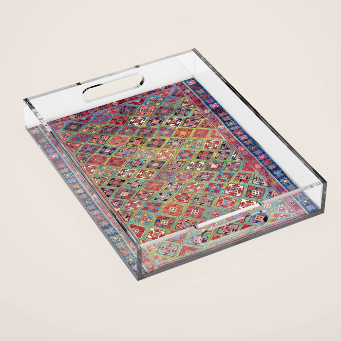 Afshar Varamin North Persian Rug Acrylic Tray Gallery Image 1