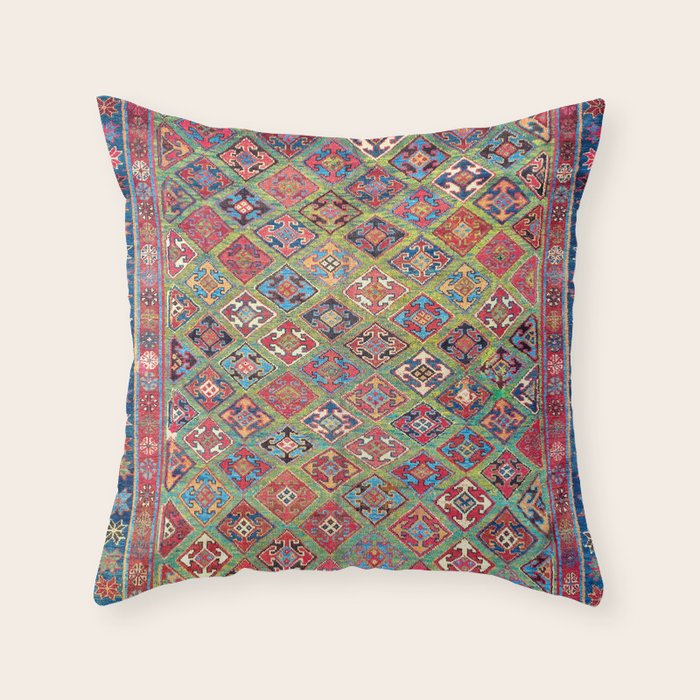Afshar Varamin North Persian Rug Throw Pillow Gallery Image 1