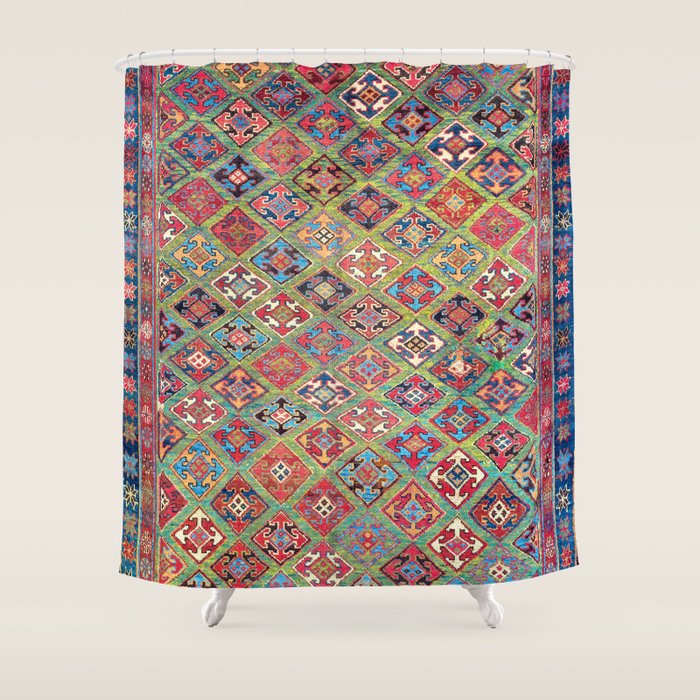 Afshar Varamin North Persian Rug Shower Curtain Gallery Image 1
