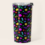Fun colorful abstract organic shape art pattern Travel Mug Gallery Image 2