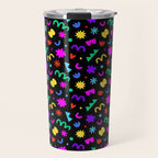 Fun colorful abstract organic shape art pattern Travel Mug Gallery Image 1