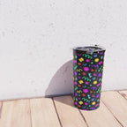 Fun colorful abstract organic shape art pattern Travel Mug Gallery Image 4